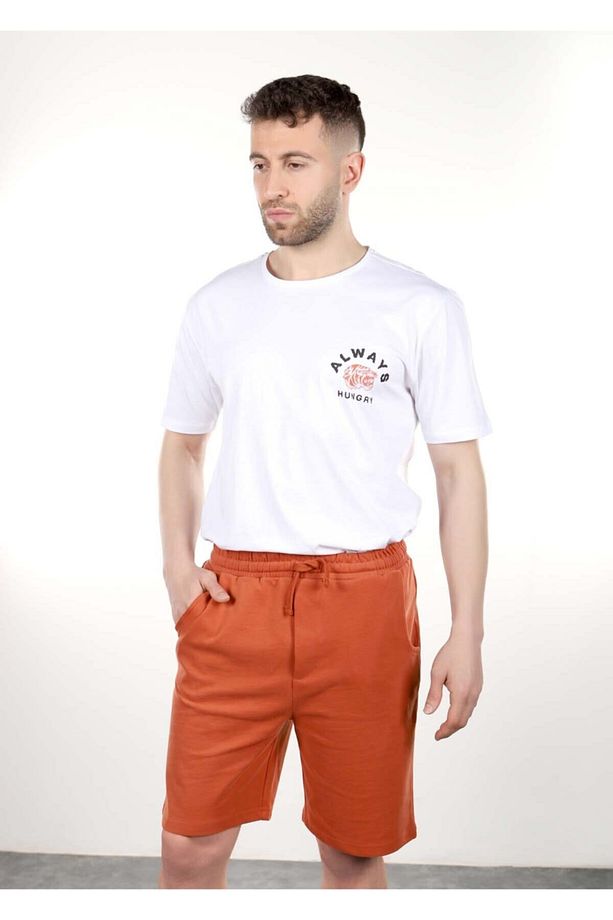 Erkek Kiremit Renk Basic Şort - 4