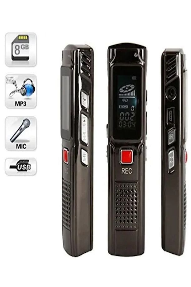 Hs-26 Profesyonel Dijital Voice Recorder Ses Kayıt Cihazı 8 Gb Mp3 Çalar Lcd Ekran - 5