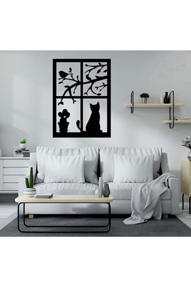 Pencere Tasarımlı Ahşap Duvar Dekoru - 1