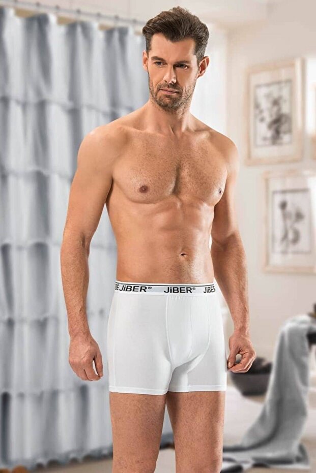 Men's 4-Piece White Lycra Stretch Boxers