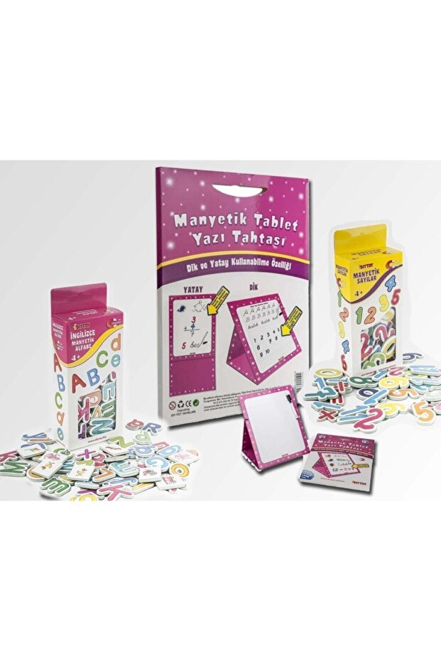 Manteyik 2'li Eğitici Set Manyetik Pembe Tahta - 1