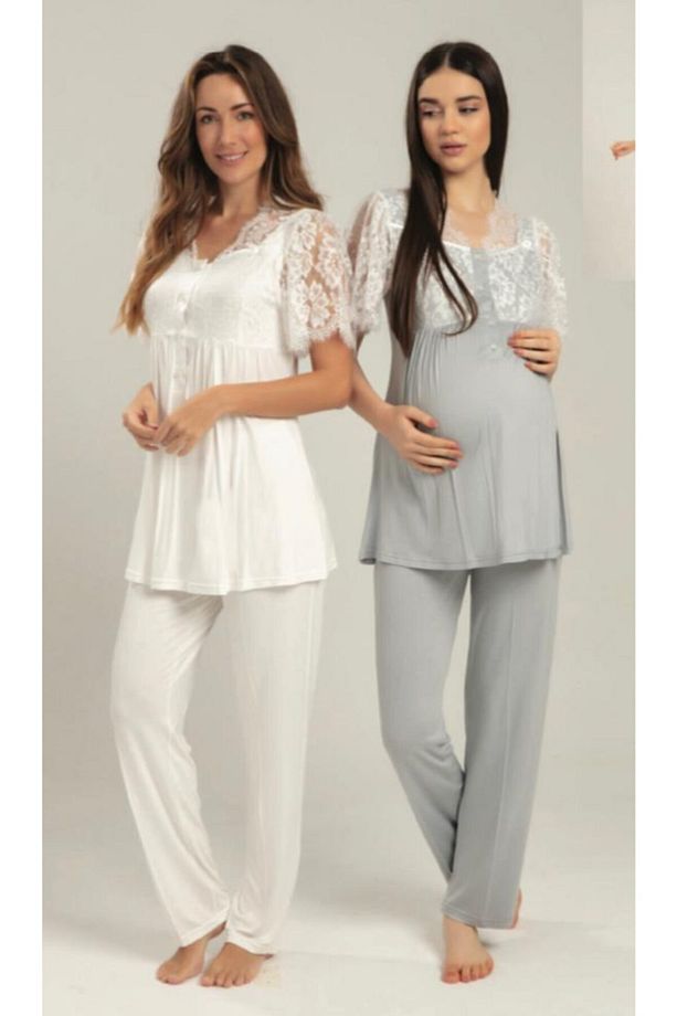 5210 Ecru Hamile Lohusa Pijama Tk - 1