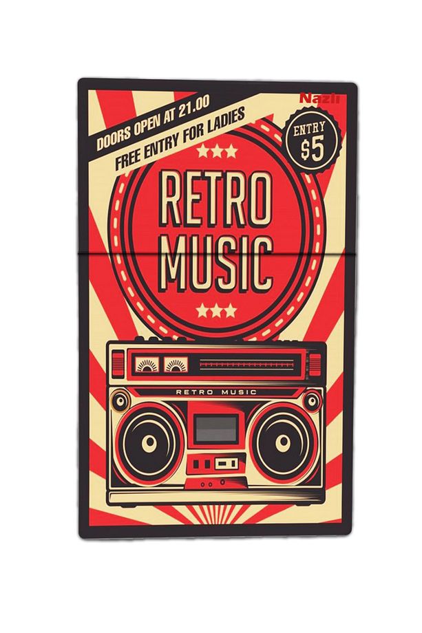 Retro Music Baskılı Sigara Kutusu / Tabakası Standart Boy - 2