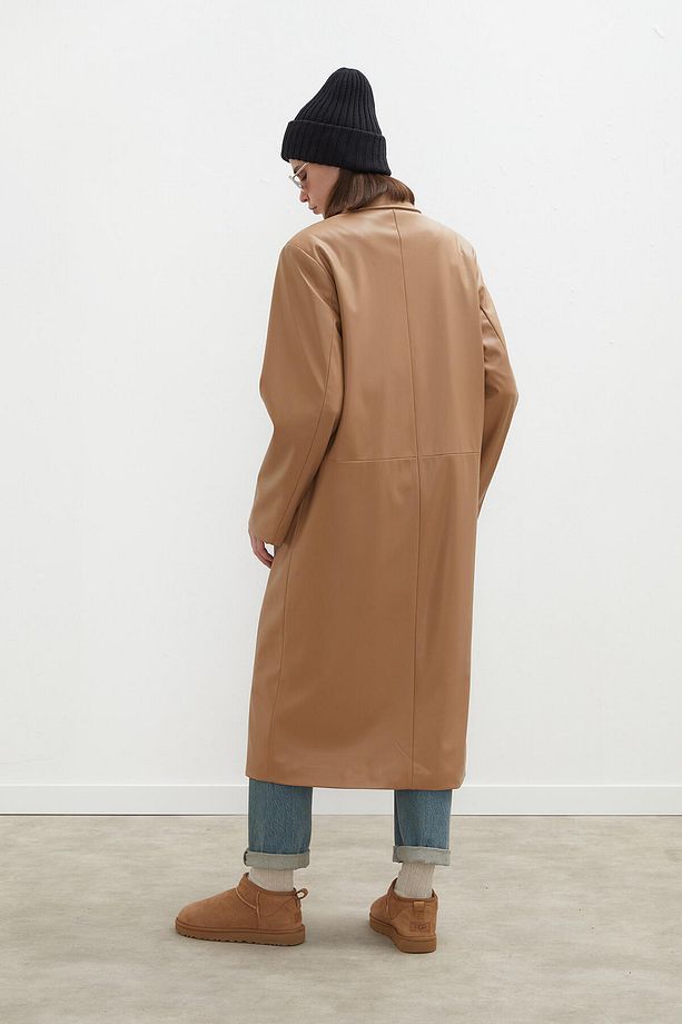 HAILEY DERİ TRENÇKOT CAMEL - 4