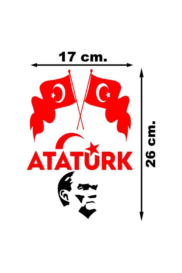 Flag Atatürk Paste Foil Sticker, Label Tractor Passenger Pickup Truck Commercial Accessory