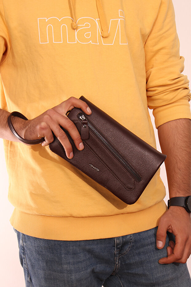 4272 One Hundred Percent Genuine Leather Handbag Handbag Clutch Bag BROWN