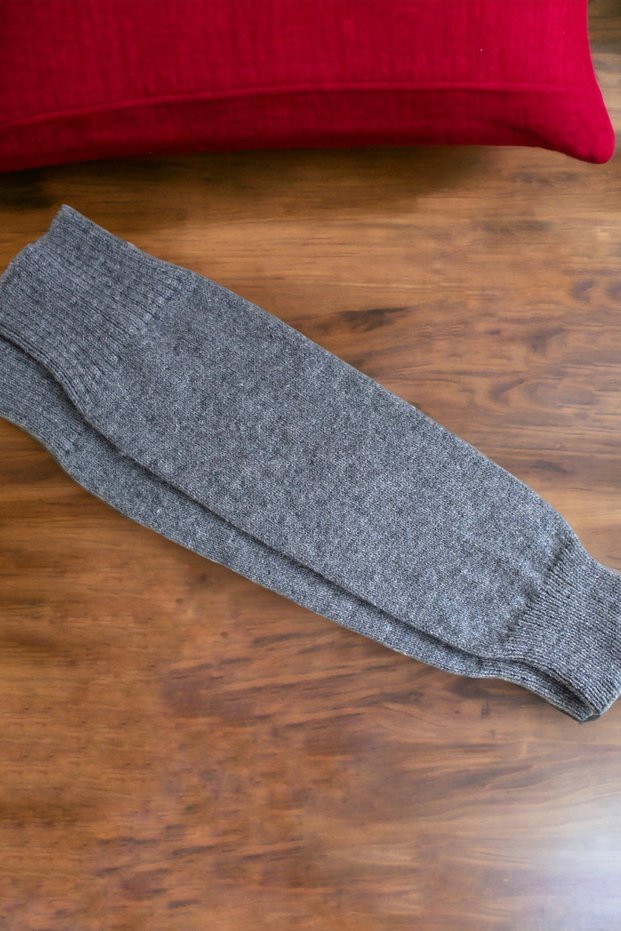Natural Wool Winter Long Leggings Footless Leg Warmer Ice Skating Yoga Hiking Stocking