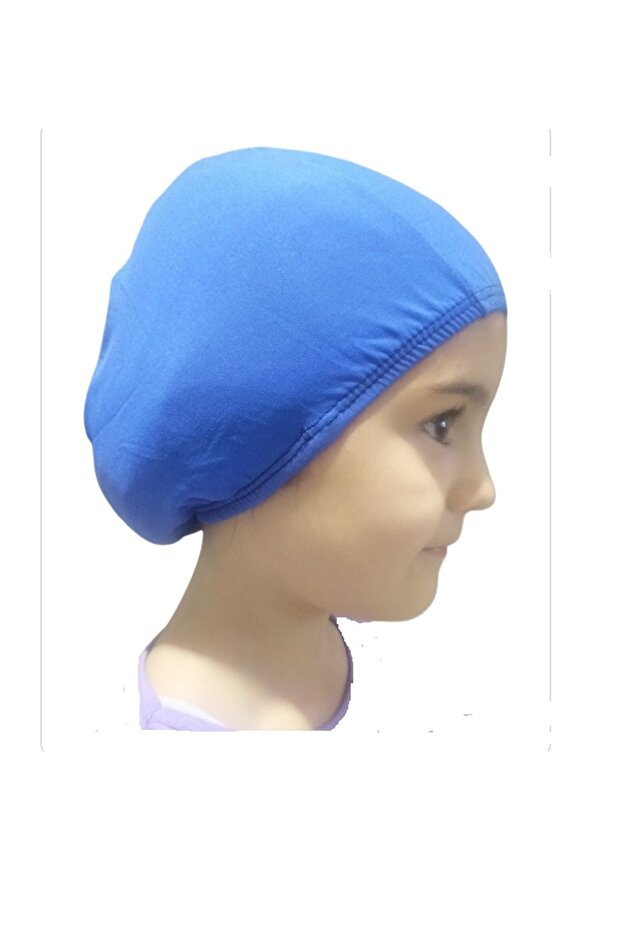 BLUE Lycra Cloth Bonnet High Quality Pool And Sea Swimmer Cap