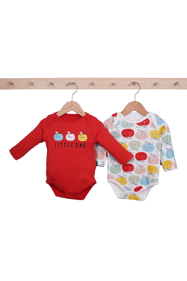 Baby 100% Cotton Little One Printed Long Sleeve Snap Fastened 2-Piece Body 3-18 Months
