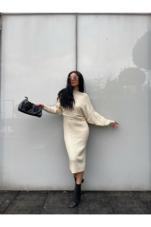 Damen-Strickpullover-Set mit Trägern - 2