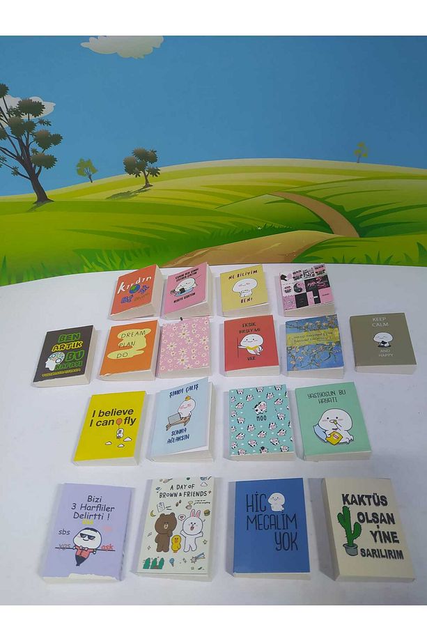 NOT DEFTER MİNİK BOYİ 4X5 CM 120 YAPRAK ÇİZGİSİZ 6 FARKLI KAPAK RENKLERİYLE 6 ADET FİYATIDIR - 1