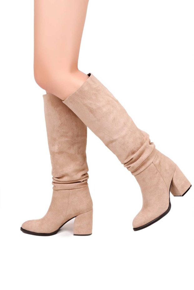 Women's Gusseted Long Winter Boots. Heel 8cm
