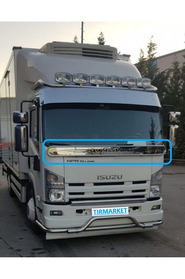 ISUZU NPR "ISUZU" Yazılı Borulu Sineklik Kromu. - 1