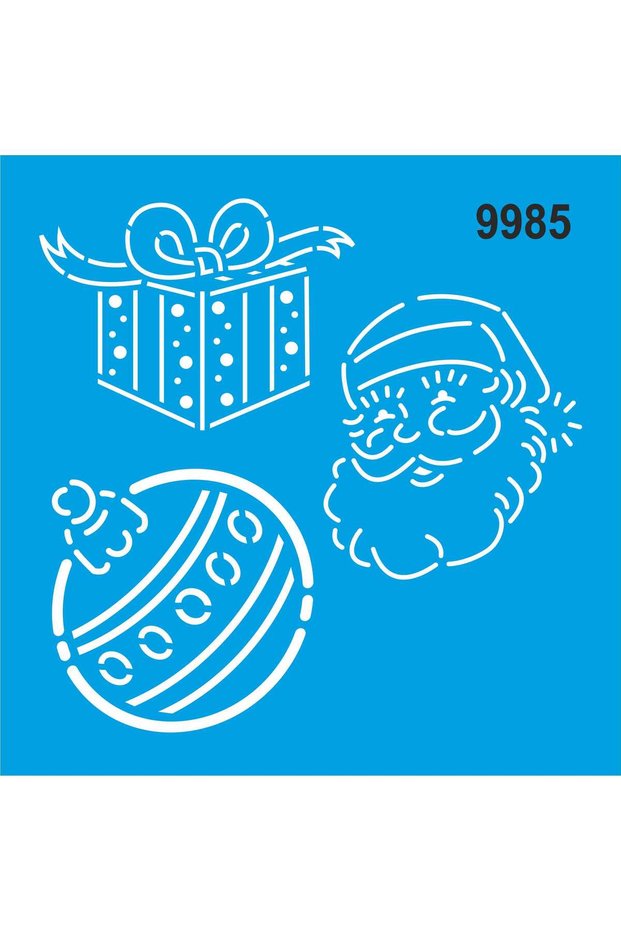 Santa Claus and New Year's Ornaments - Stencil Painting Template 50x50 No Refund!