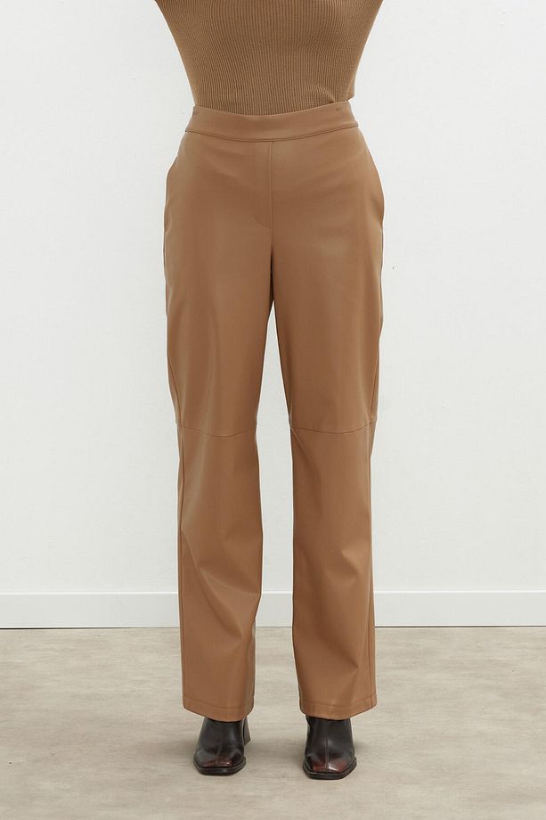DERİ PALAZZO PAÇA PANTOLON CAMEL - 5