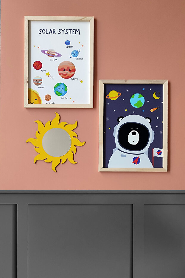 Solar System Themed Kids Room Decoration and Education Kit