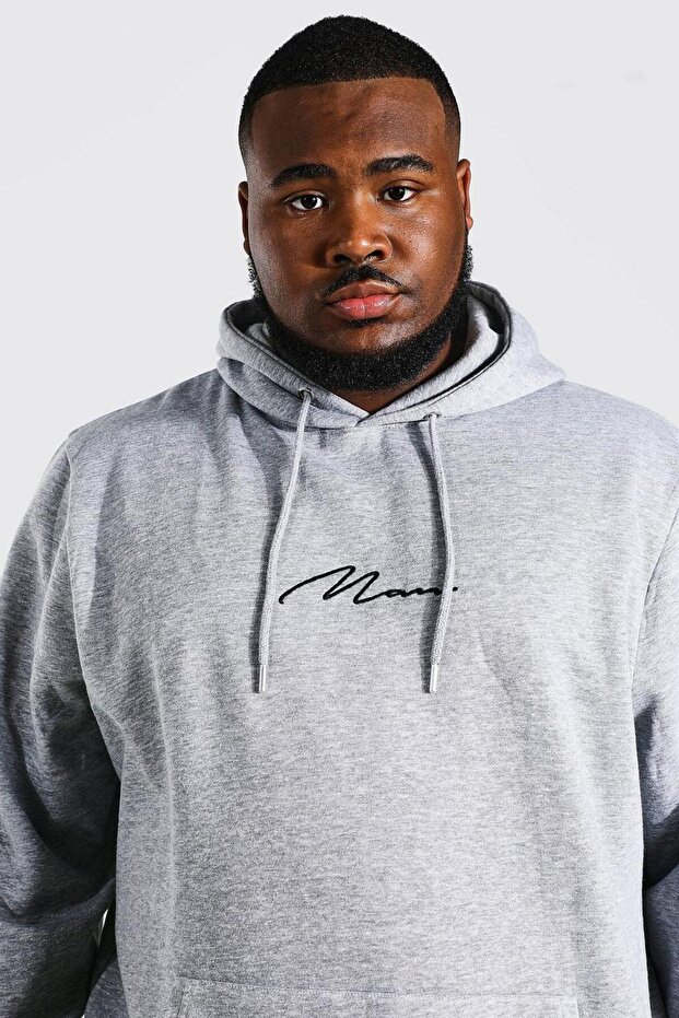 Handwritten Man Printed Unisex Oversize Oversize Hooded Sweatshirt