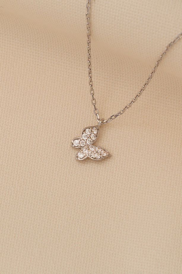 925 Ayar Minimal Kelebek Kolye - 2
