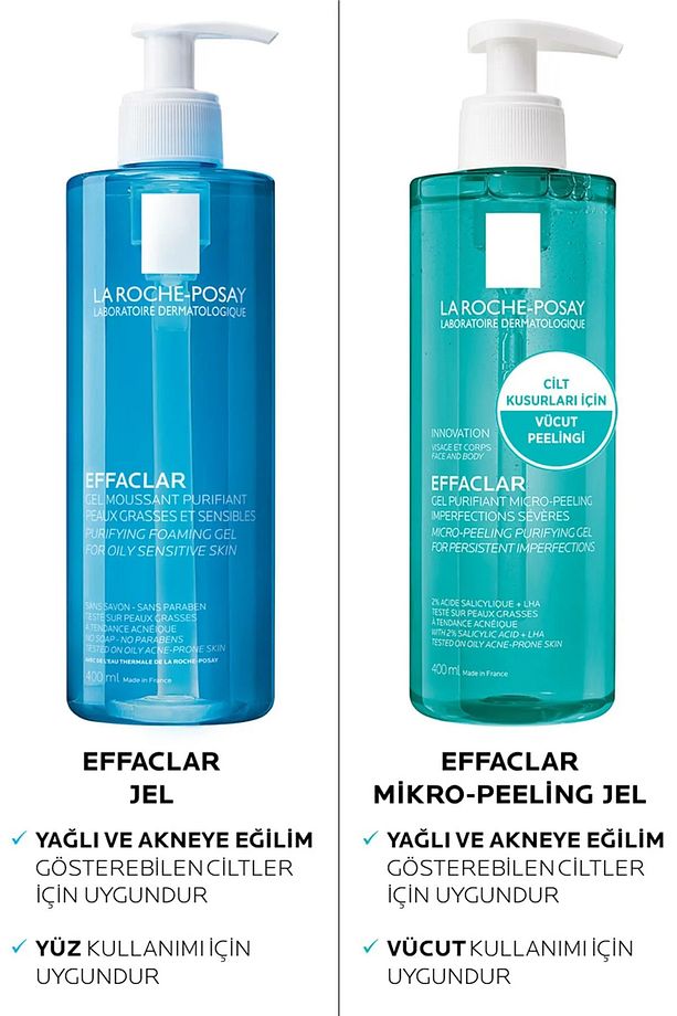 EFFACLAR MICRO-PEELİNG JEL YAĞLI VE AKNE EĞİLİMLİ CİLTLER İÇİN YIKAMA JELİ 400 ML - 7