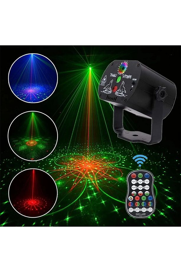 DİSKO LAZER PROJEKTÖR SES KONTROLLÜ RGB LED AYDINLATMALI MİNİ SAHNE PARTİ LAZER SHOW - 5