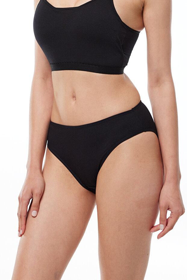 Women's Black 2 Pack Normal Waist Modal Slip Panties 1028