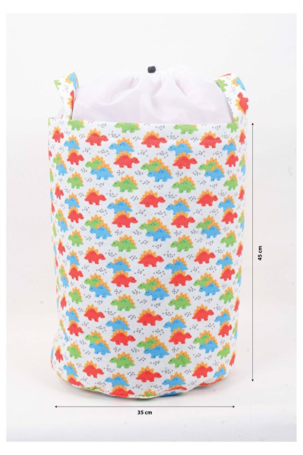 Dinosaur Patterned Rooster Laundry Basket - Multi-Purpose - 1