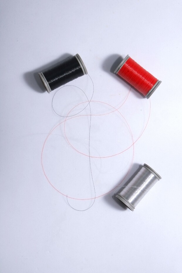 3 Pieces 100 Meters Ghost Thread (Total 300 Meters) Red Black Transparent Sewing Fishing Line Thread String