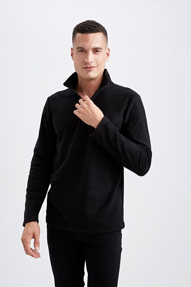 Regular Fit Dik Yaka Polar Sweatshirt - 3