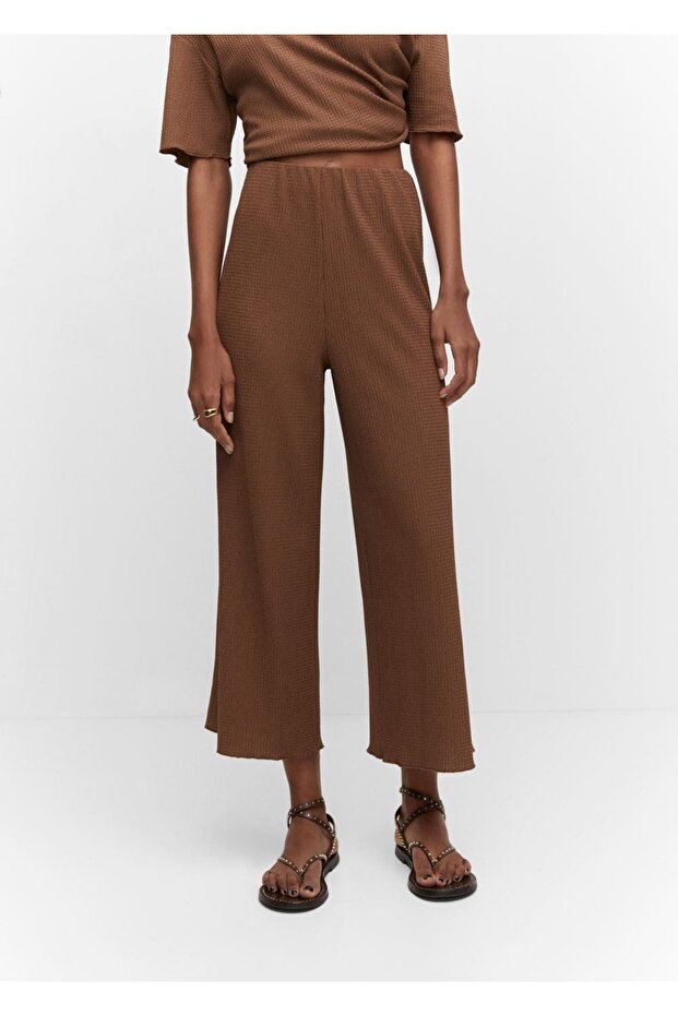 Dokuma culotte pantolon - 1