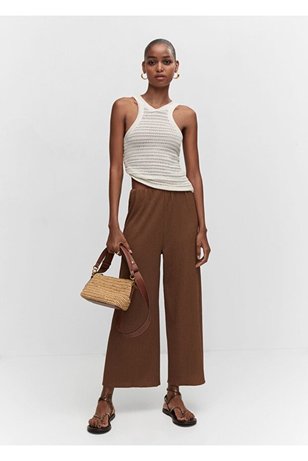 Dokuma culotte pantolon - 2