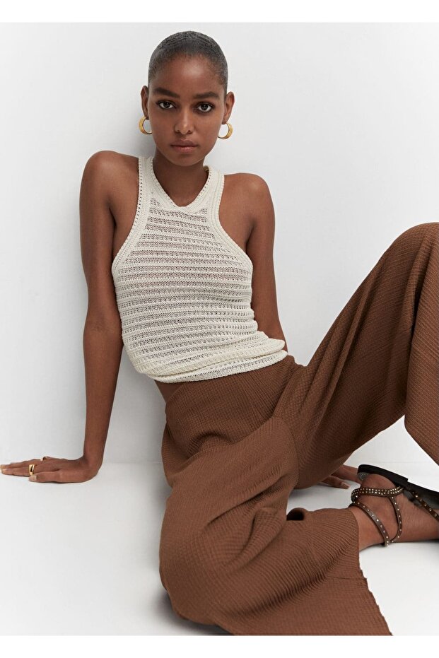 Dokuma culotte pantolon - 8