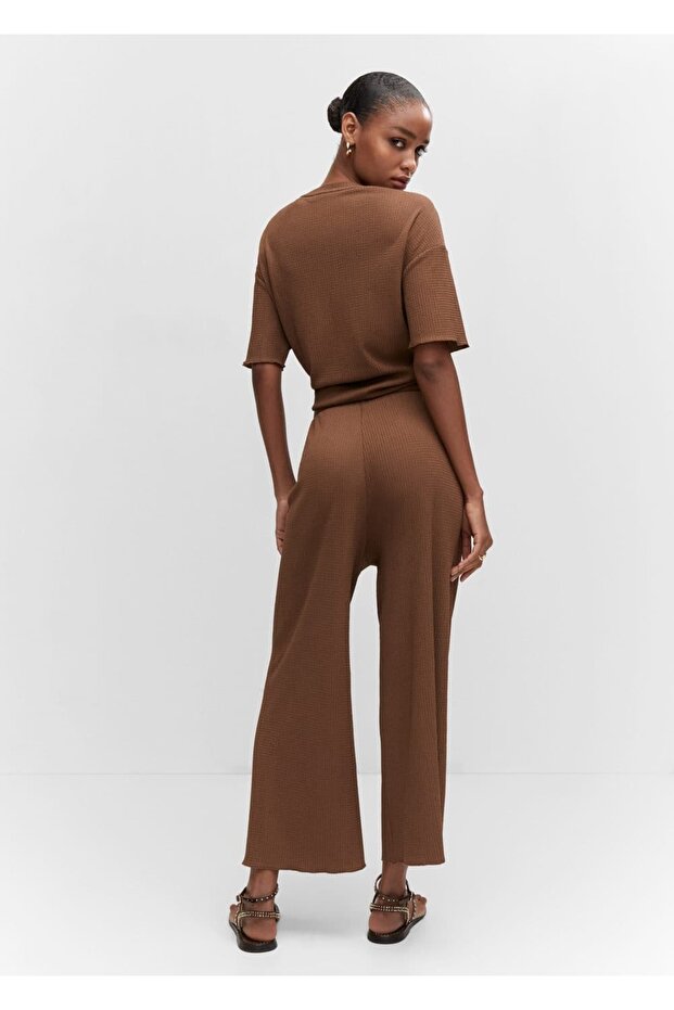 Dokuma culotte pantolon - 4