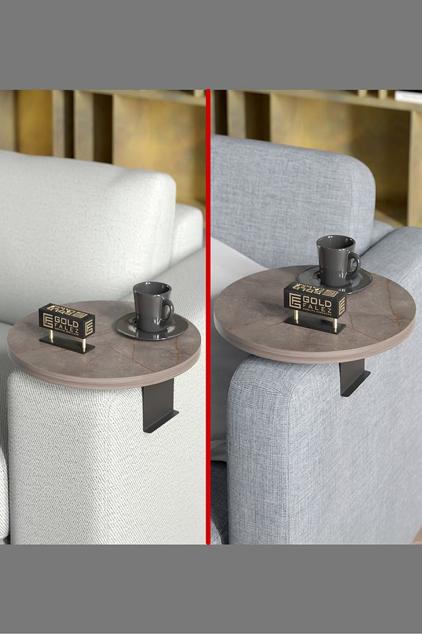 Yan Sehpa Ayarlanabilir Tepsi Dekoratif Modern Tepsi Gordion - 5