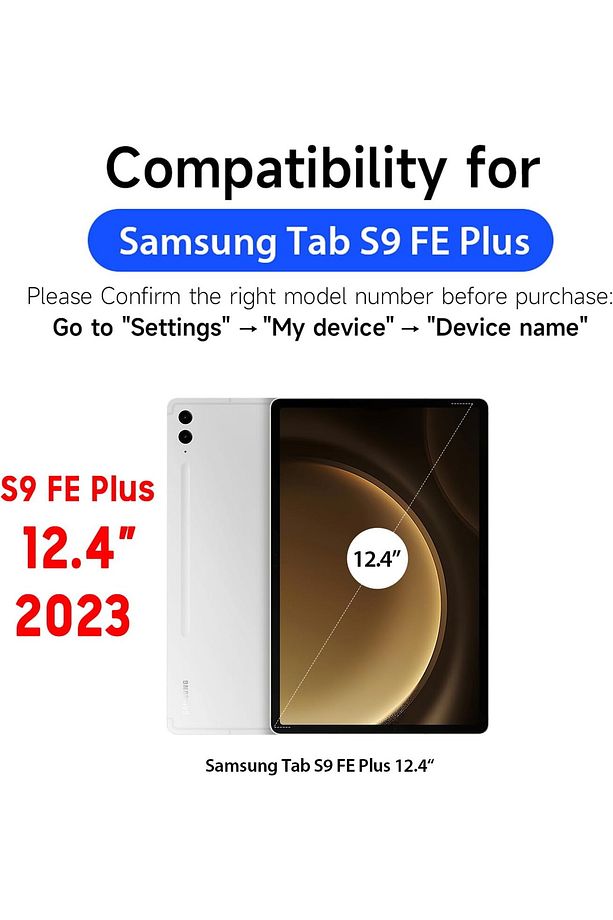 Samsung Galaxy Tab S9 Fe Plus 12.4 inç Sm-X610 Kılıf 360 Dönen Kapaklı Standlı Tablet ve Kalem Set - 2