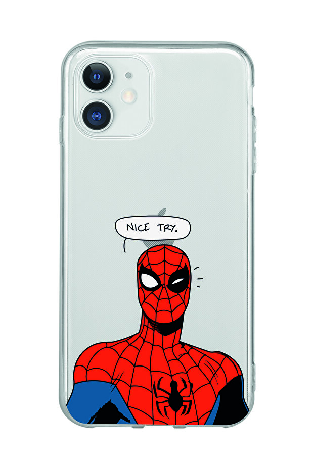 غلاف هاتف شفاف متوافق مع آيفون 11 متوافق مع سبايدرمان جرب نمط لطيف - 1