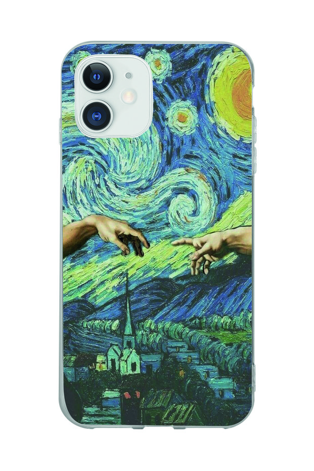 iPhone 11 Compatible Artistic Vintage Patterned Transparent Phone Case