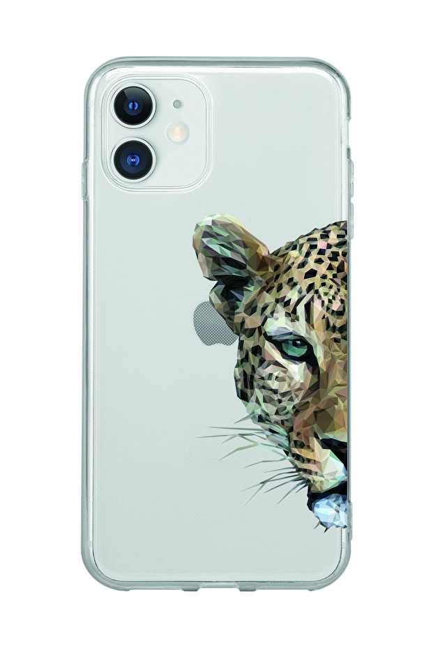 حافظة هاتف شفافة بنمط النمر متوافقة مع هاتف آيفون 11 - 1