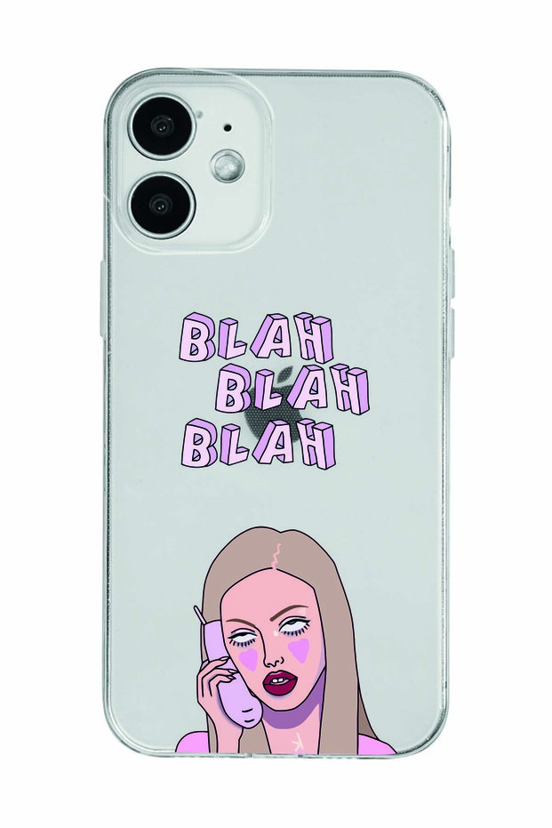 حافظة هاتف شفافة منقوشة متوافقة مع هاتف Iphone 12 Blah Blah Blah Mean Girls
