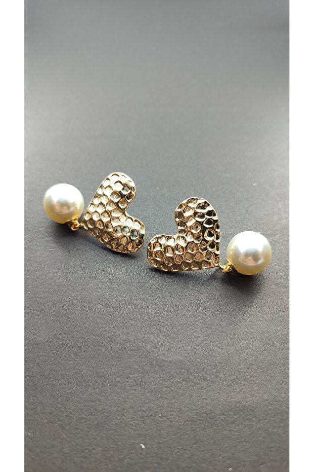 أقراط متدلية من اللؤلؤ على شكل قلب - 2