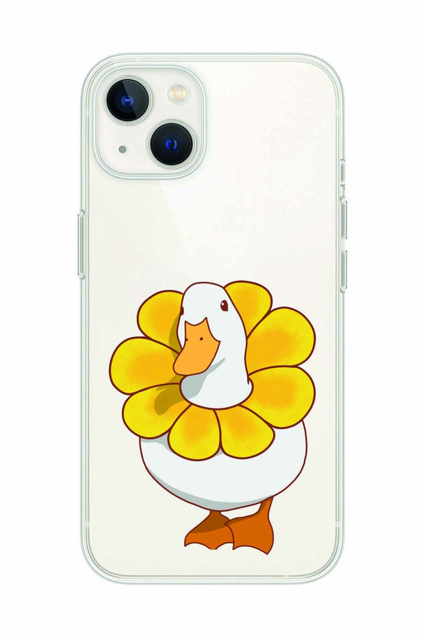 حافظة هاتف شفافة بنمط Sweet Duck متوافقة مع هاتف Iphone 14