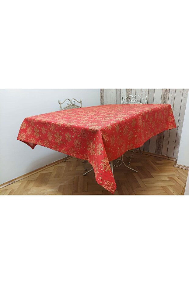 Rectangular, Christmas Patterned, Duck (Liquid Repellent, Stain Resistant) Fabric, Dining Table Cloth