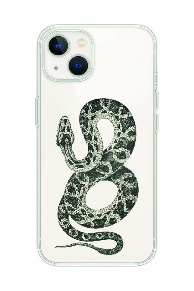 حافظة هاتف شفافة بنمط الثعبان متوافقة مع هاتف آيفون 13 - 1