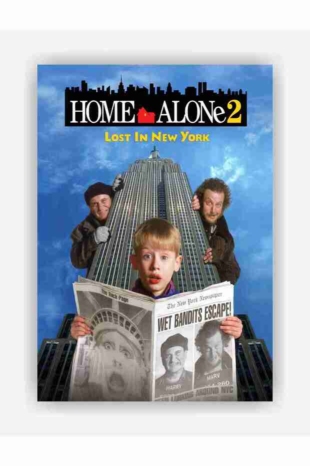 Home Alone 2: Lost in New York - Evde Tek Başına 2 Film Duvar Posteri - Kalın Kağıt - Çerçevesiz - 1