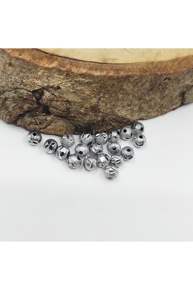 Rhodium Plated 3 Pieces 6 MM Bracelet Necklace Jewelry Spacer Material