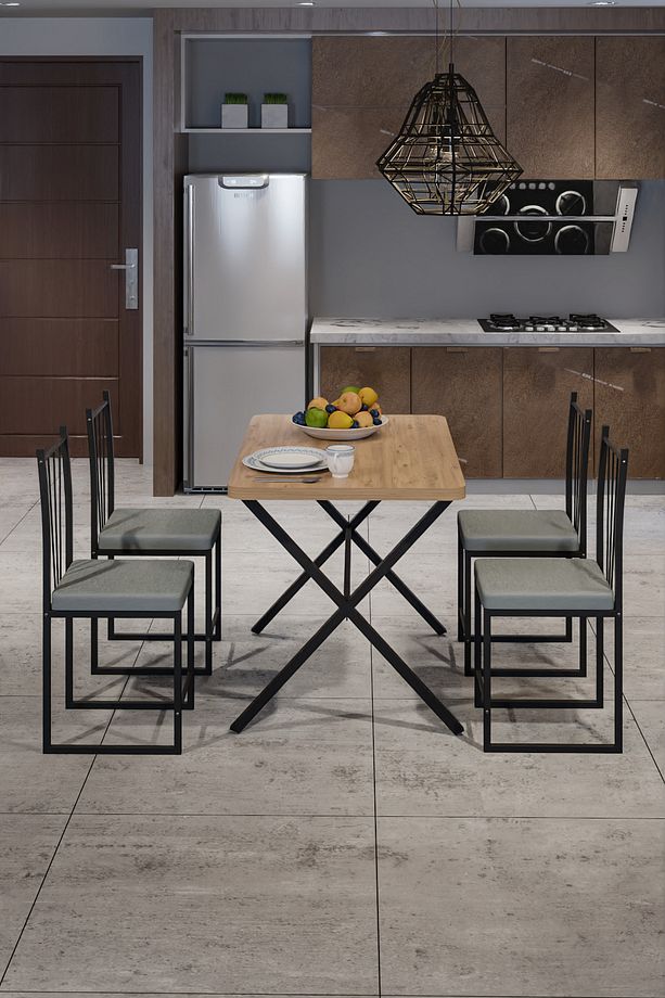 X masa 4 Kişilik Yemek Masası Takımı - 5