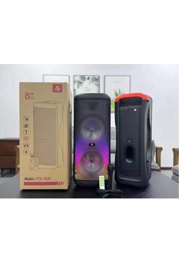Party Box Bluetooth Hoparlör Büyük Boy Taşınabilir Şarjlı Kablosuz Hoparlör + Karaoke Mikrofon - 3