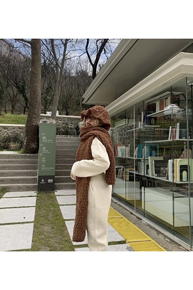 Eșarfă umflată de pluș moale - 2