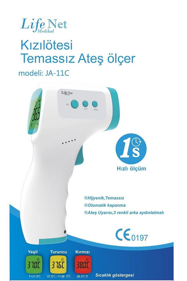 Temassız Ateş Ölçer Kızıl Ötesi Vücut Ve Alından Termometre Ja-11c - 2