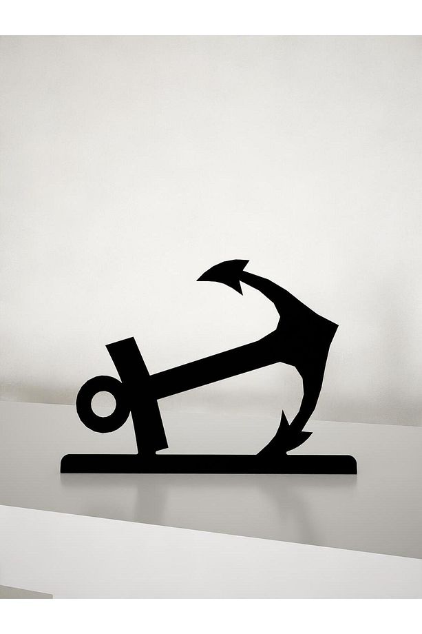 Çapa Metal Masa Süsü - Biblo - Siyah - 1