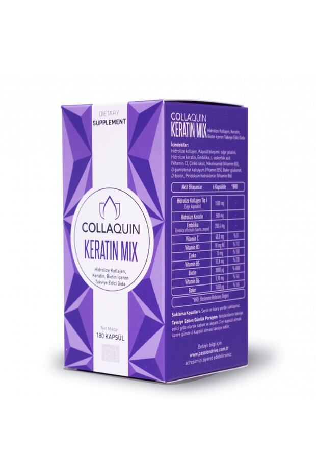 Keratin Mix 180 Kapsül saç tırnak cilt - 2